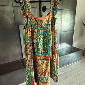 FARM Rio Multicolor Geometric Maxi Dress
